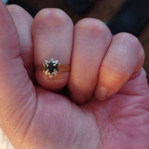diamond 10k gold sapphire ring